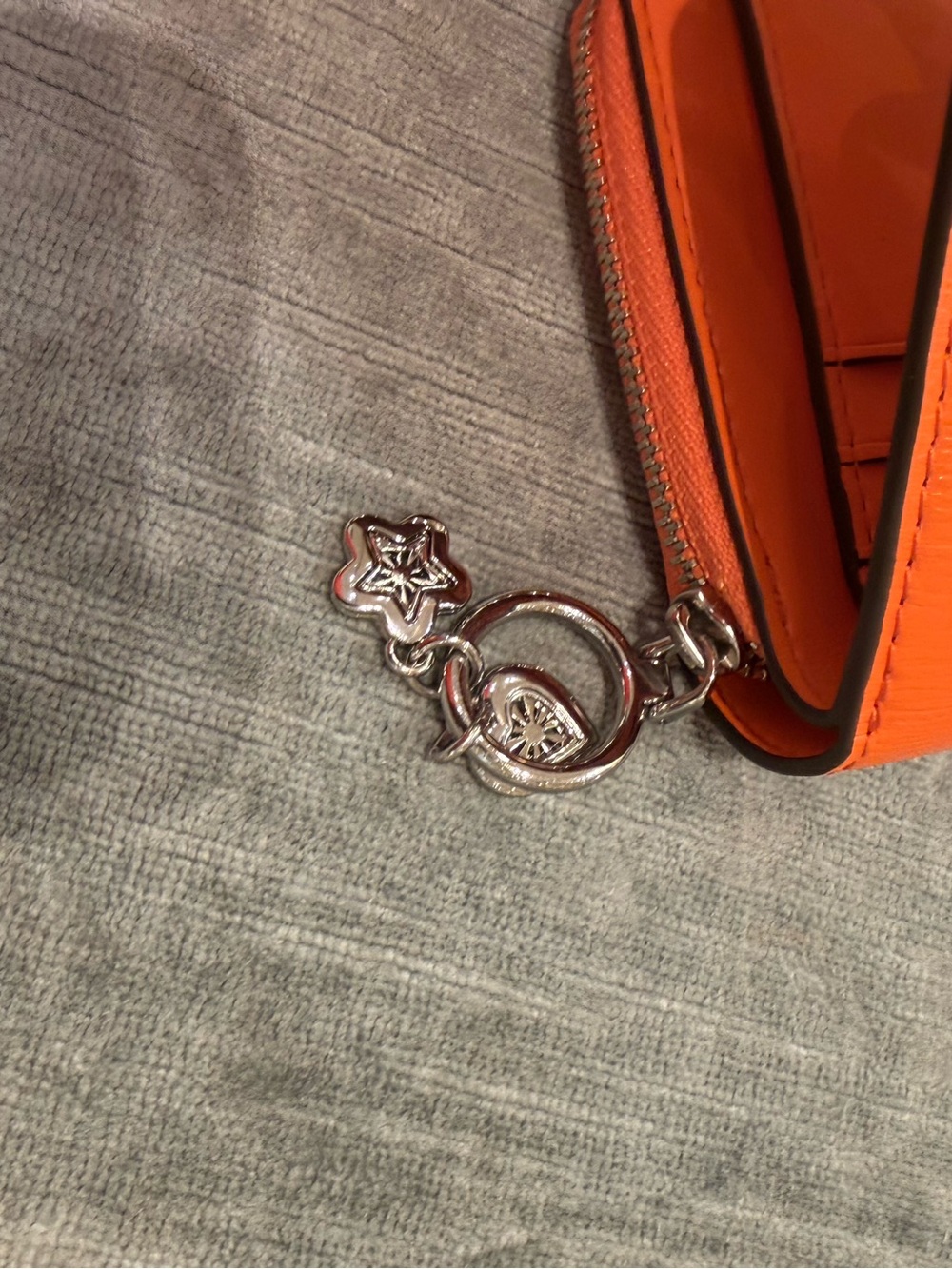 Tory Burch Small Leather Zip Card jHolder in , Orange & Lime new - Picture 10 of 16